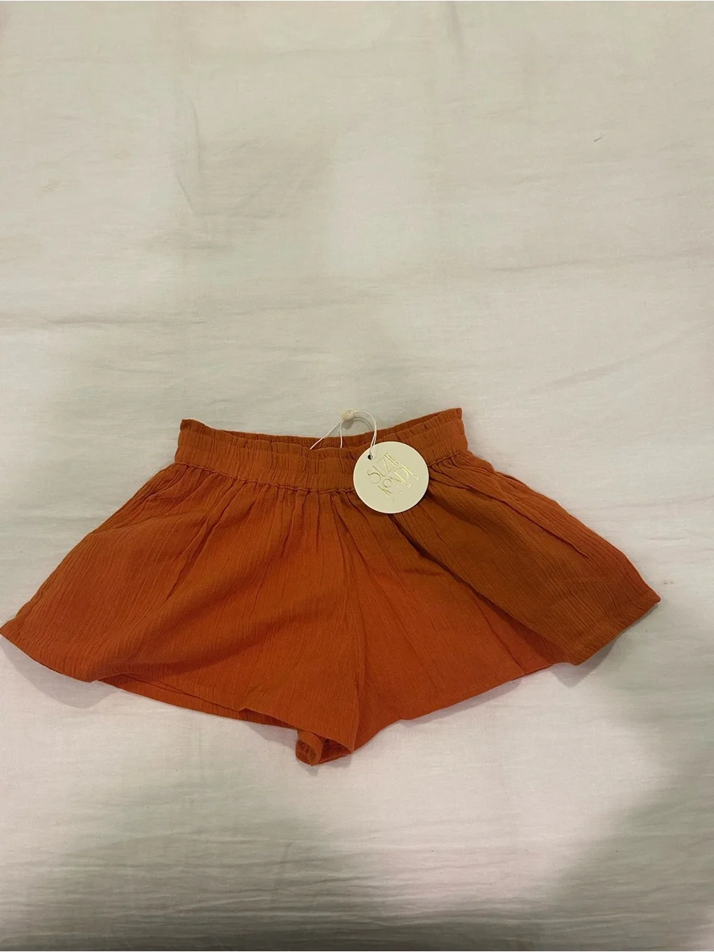 Suzi Kondi Burnt Orange Elastic Waist Gauze Shorts